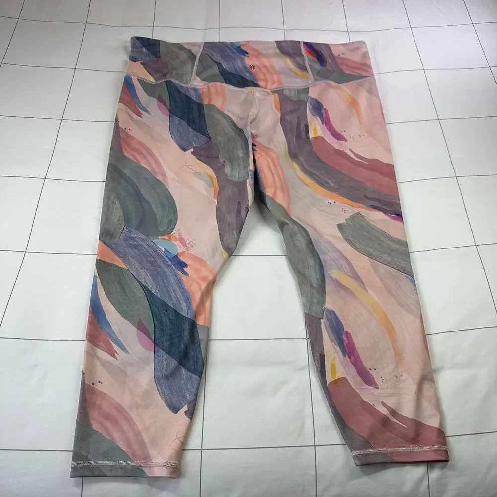 Athleta Leggings Womens 3X Elation 7/8 Vibrance Orchid Pink Yoga High Rise Gym - Picture 3 of 10